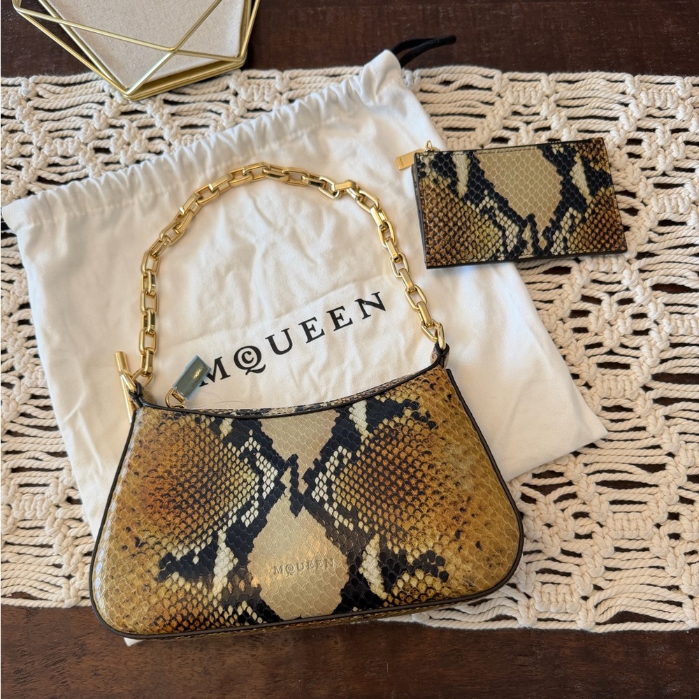 Alexander McQueen Python-Embossed Leather T-Bar M… - image 2